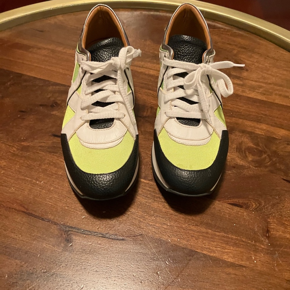 Jimmy Choo Yellow Lime Neon Mesh Leather Athletic Shoes EU 41  US 11 Trainers